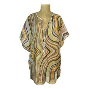 Paul Smith Dusky Swirl Pattern silk/Cotton Sheer Tunic Top